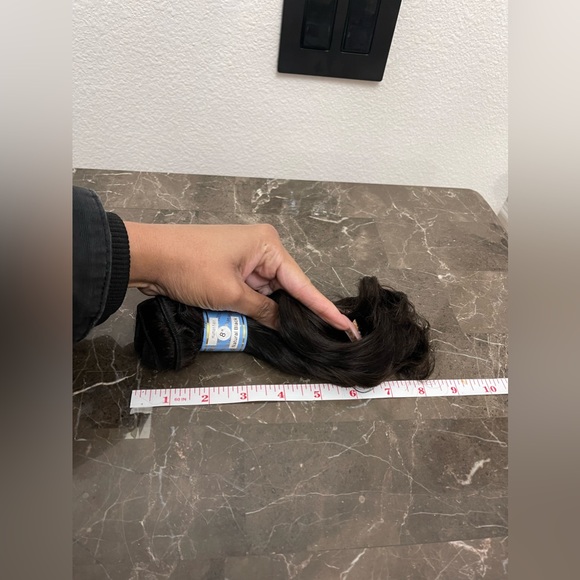 New! 8” Natural Black, Bouncy Wave Top Virgin Human Hair Bundles (Quantity 2) - Picture 5 of 6